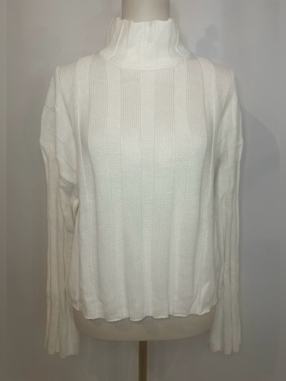 J.Crew knit Ribbed cotton mockneck sweater in ivory - Picture 7 of 10